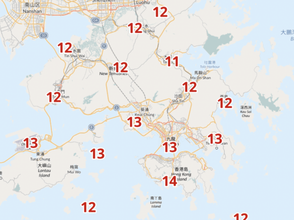 明天早上9時氣溫。(天文台截圖)