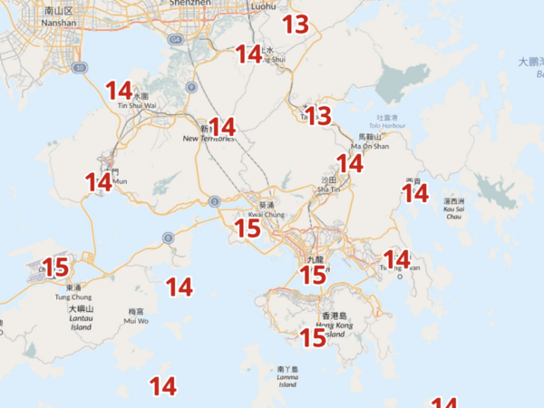 周日早上8時氣溫。(天文台截圖)