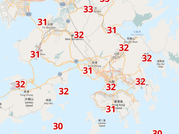 周五下午3時氣溫。(天文台截圖)