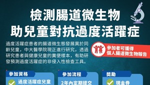 中大醫學院腸胃科邀請18歲以下患過度活躍症或健康兒童參與研究。（中大社交平台圖片）