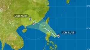 熱帶氣旋路徑資訊。（天文台網站截圖）