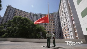 香港青少年軍總會與希望種子合辦香港青少年升國旗儀式比賽。（梁偉榮攝）