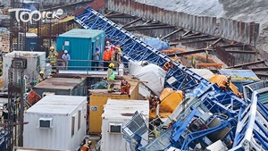 秀茂坪安達臣道一個地盤發生天秤塌下意外。(曾秋文攝)