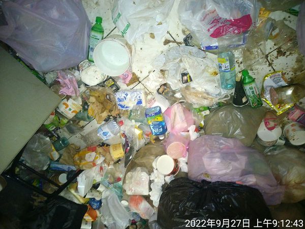 地上亦有不少食物渣滓。(爆料公社)