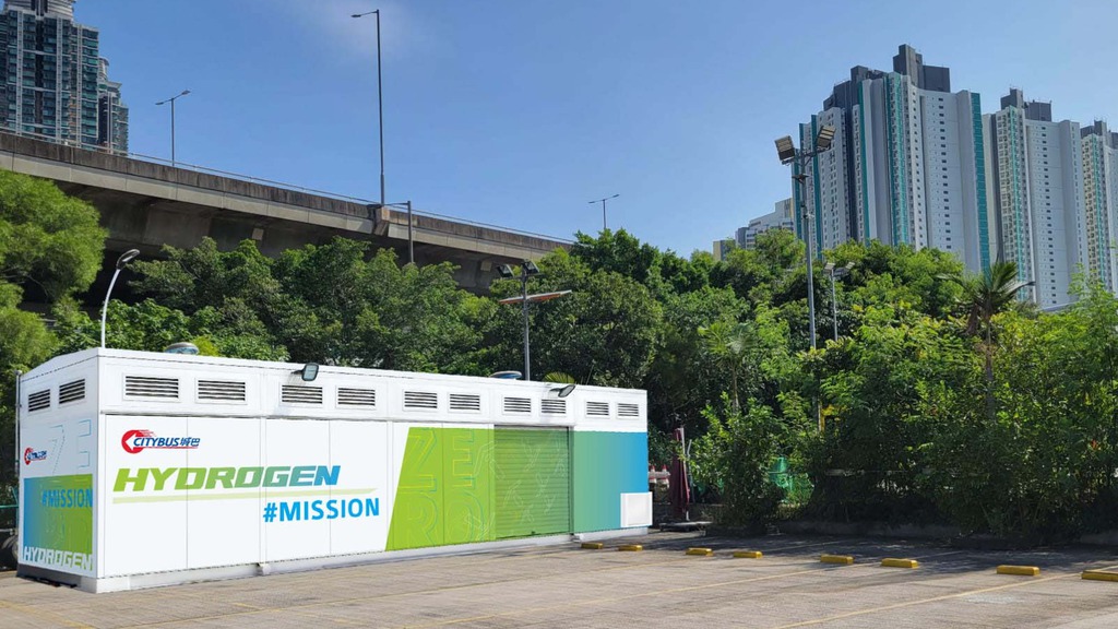 城巴擬興建香港首個加氫站，待政府批准料最早2023年第一季使用。（城巴提供）