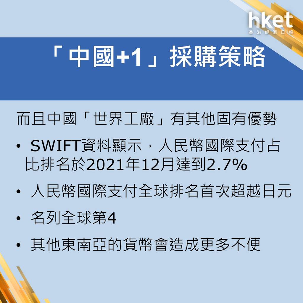 【未來新趨勢】為謂「中國+1」採購策略？