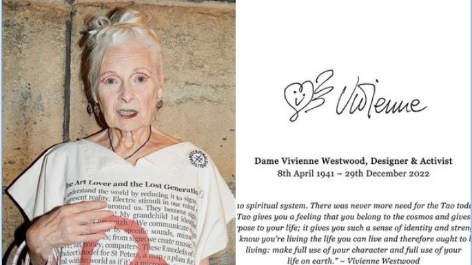 傳奇設計師Vivienne Westwood逝世，享年81歲。