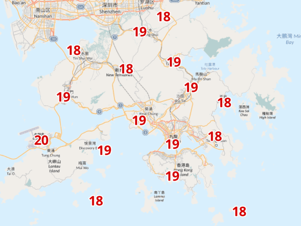 周六(11日)早上6時各區氣溫。(天文台截圖)