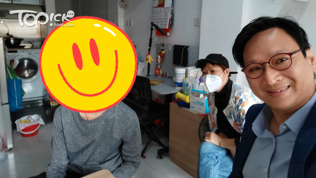 鄧家彪昨日前往探訪學員阿邦的新居。（鄧家彪Facebook圖片）