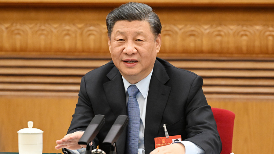 習近平全票連任國家主席、中央軍委主席。（新華社圖片）