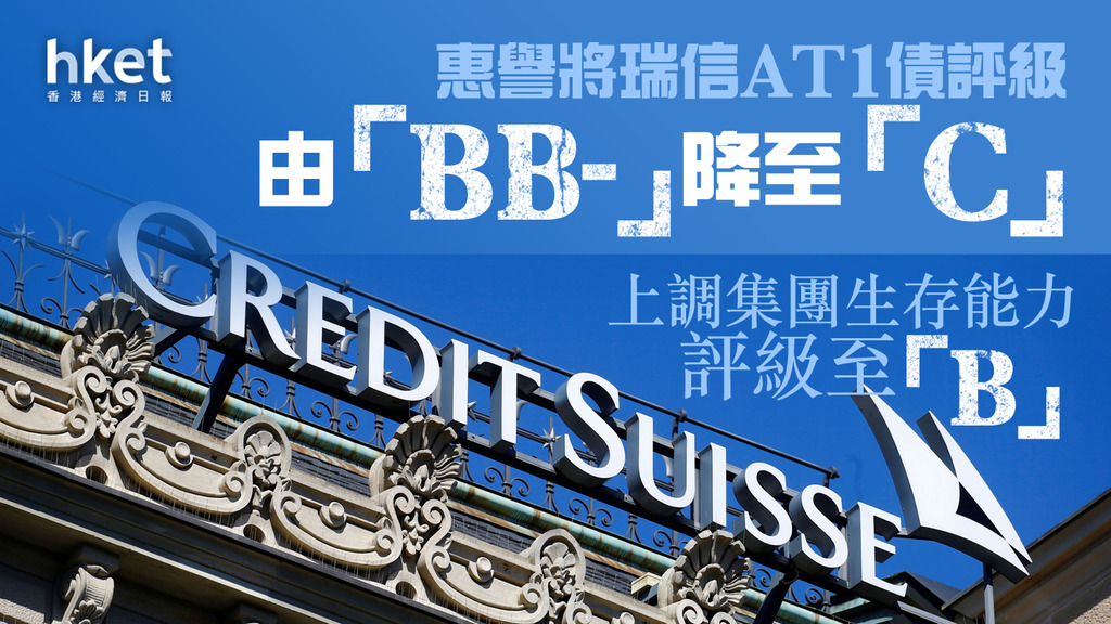 【瑞信危機】惠譽將瑞信AT1債評級由「BB-」降至「C」 上調集團生存能力評級至「B」