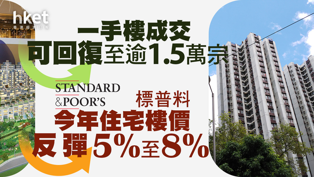 【香港樓市】標普料今年住宅樓價反彈5%至8%　一手樓成交可回復至逾1.5萬宗