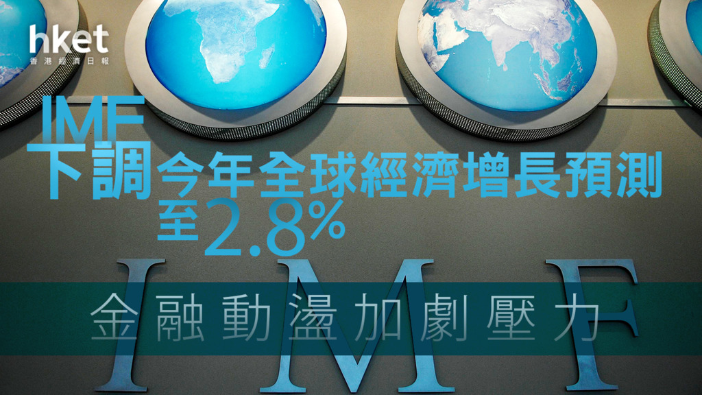 【全球經濟】IMF下調今年全球經濟增長預測至2.8% 金融動盪加劇壓力