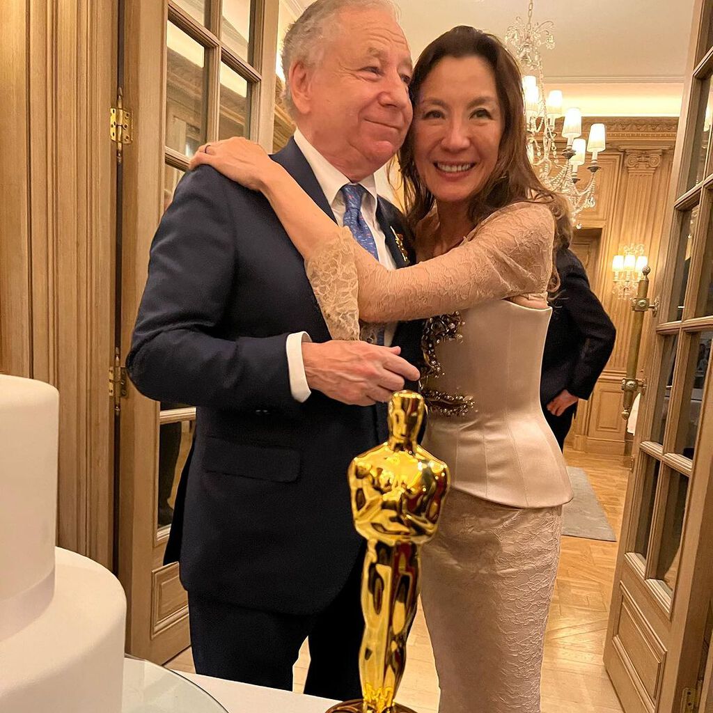 車手Felipe Massa在個人社交平台發文，祝賀楊紫瓊和Jean Todt。