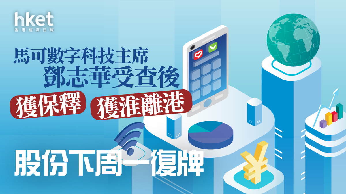 造市案】馬可數字科技主席鄧志華受查後獲保釋並已離港股份復牌曾彈兩成