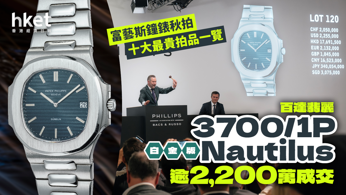 勞力士】60年Rolex逾1,800萬成交百達翡麗「聖杯」逾2,200萬拍出