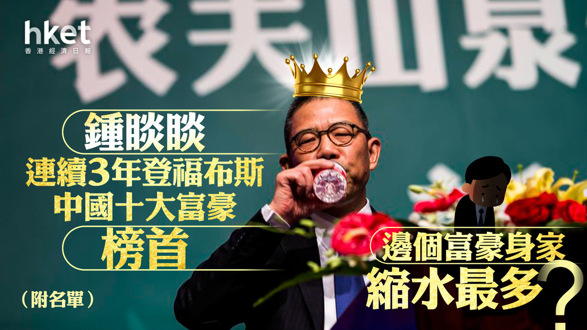 【福布斯富豪榜】鍾睒睒連續3年登福布斯中國十大富豪榜首 邊個富豪身家縮水最多?(附名單)