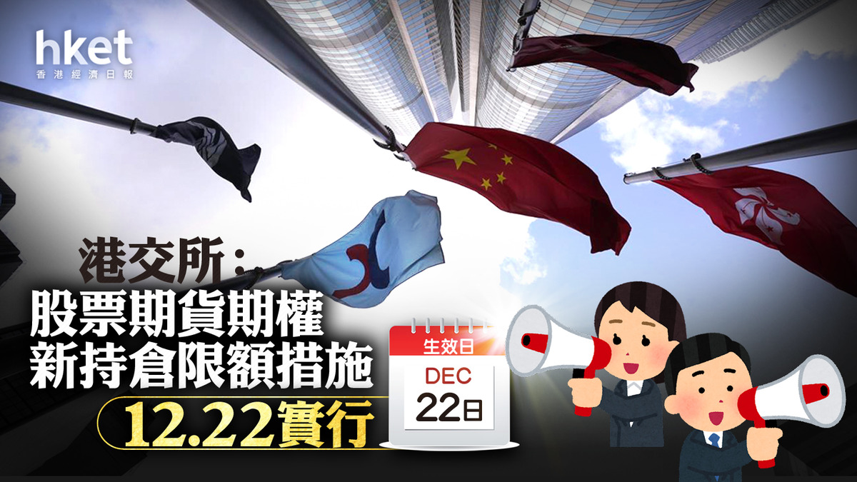 港交所監管】港交所12.22實行股票期貨期權新持倉限額措施