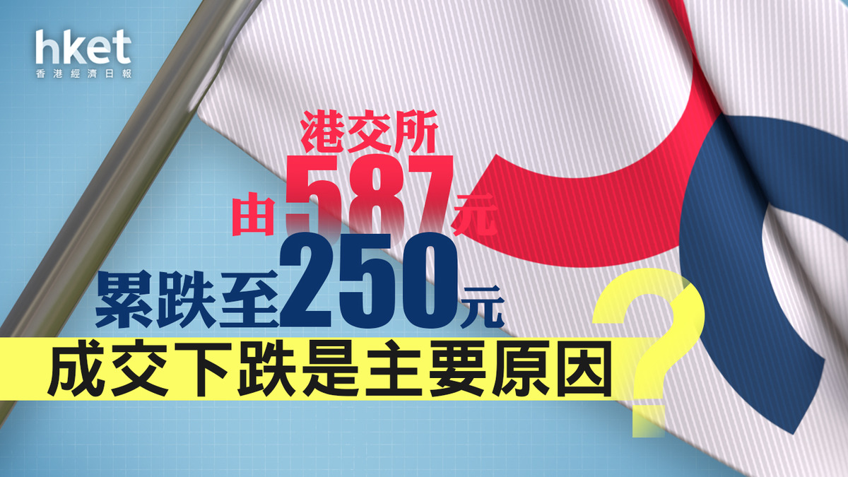 分析】港交所由587元累跌至250元成交下跌是主要原因？