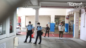 九龍塘男生校內坐欄杆，失平衡跌傷頭送院。（曾秋文攝）
