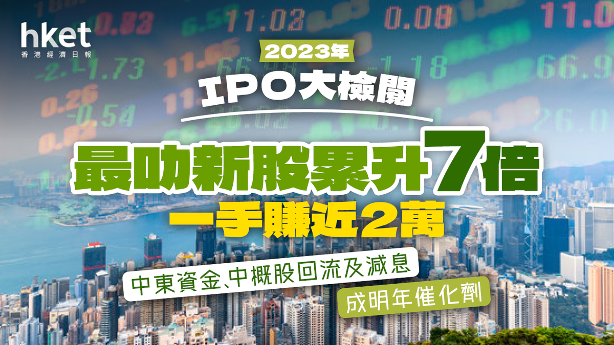 2023年IPO回顧最強新股勁升7倍一手賺近2萬減息、中東資金及中概股回流成催化劑