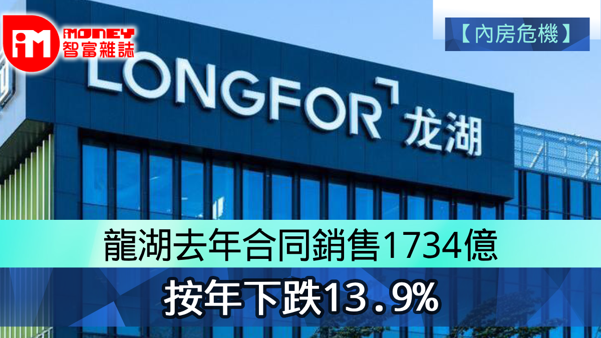 內房危機】龍湖去年合同銷售1734億按年下跌13.9%
