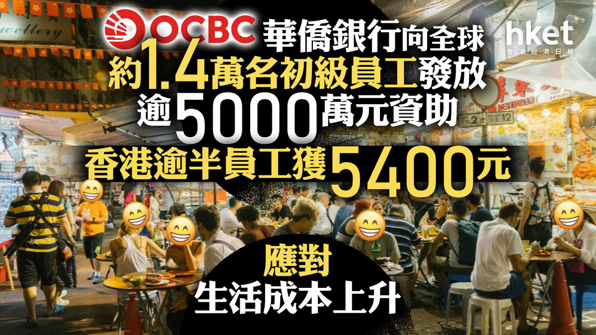 企業福利｜華僑銀行向全球約1.4萬名初級員工發放逾5000萬元資助、香港逾半員工獲5400元應對生活成本上升
