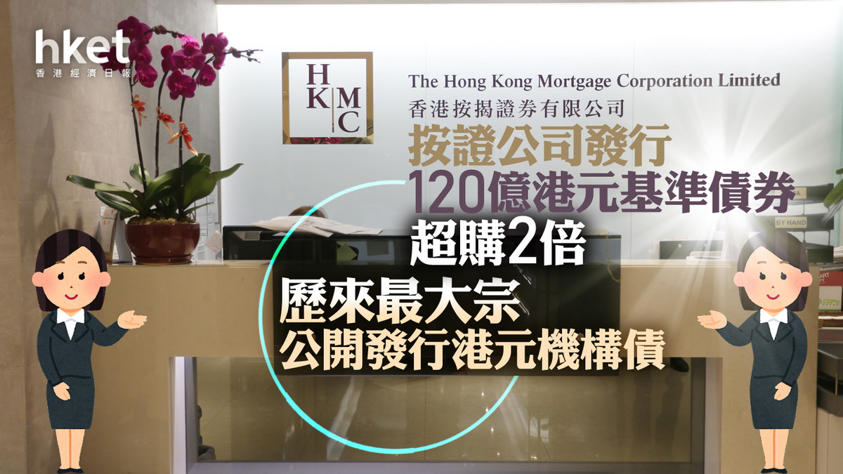 香港債市｜按證公司發行120億港元基準債券超購2倍歷來最大宗公開發行港元機構債