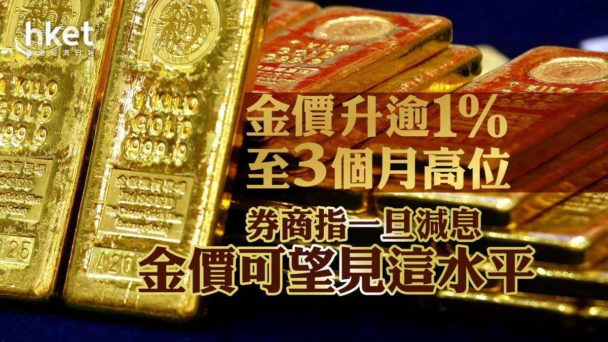 國際金價｜金價升逾1%曾報2114美元、3個月高位券商指一旦減息金價可望見這水平