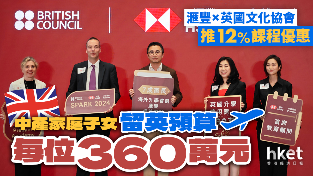 中產留學也缺錢 滙豐︰人均預算360萬 未來每年升10% 留學現低齡化趨勢