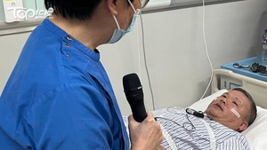 病人正於河套區應急醫院進行睡眠窒息測試。（陳展棋攝）