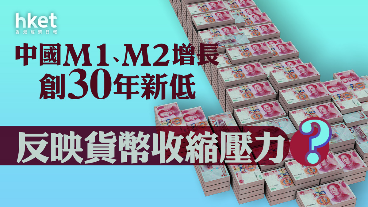 分析｜中國M1、M2增長創30年新低反映貨幣收縮壓力？