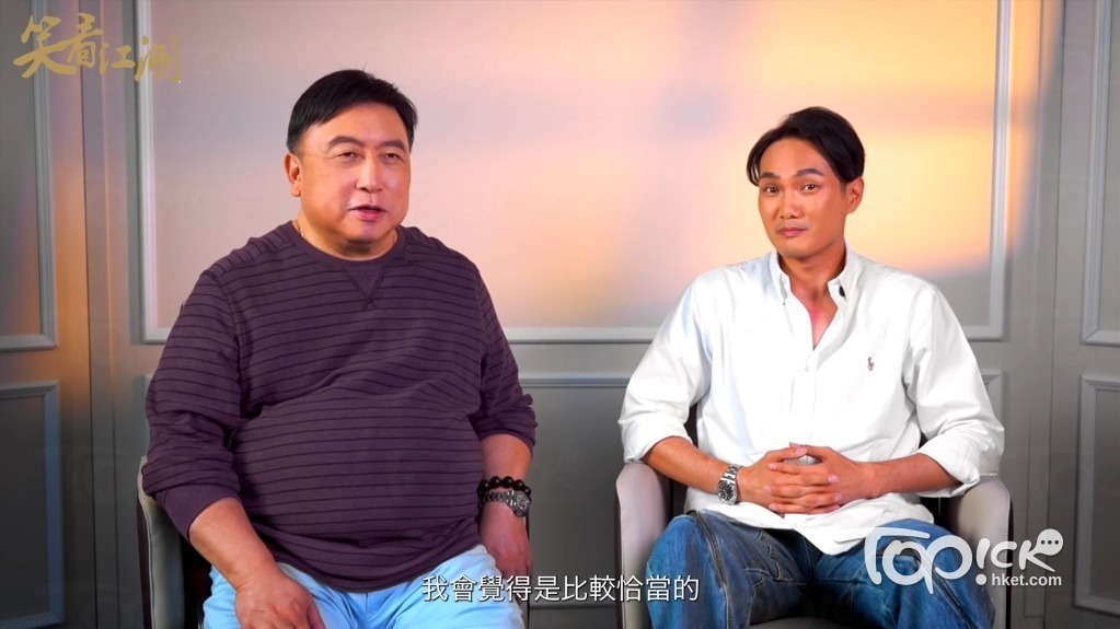王晶邀曾合作《一舞傾城》的編劇李梓樅（右）齊主持《王晶笑看江湖》。