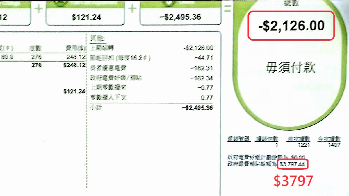 慳電方法｜林超英曬公屋長者-$2,126電費單5大慳電原因曝光