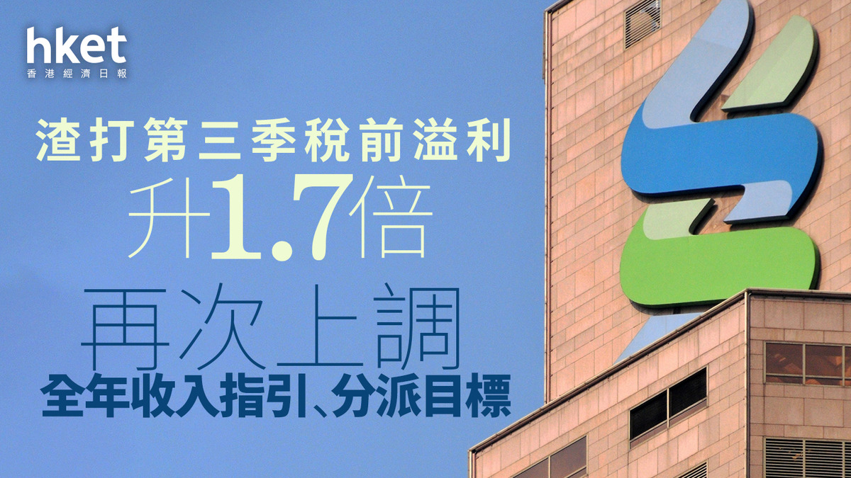 2888業績｜渣打午後倒升3% 第三季稅前多賺1.7倍調高收入和股東分派指引