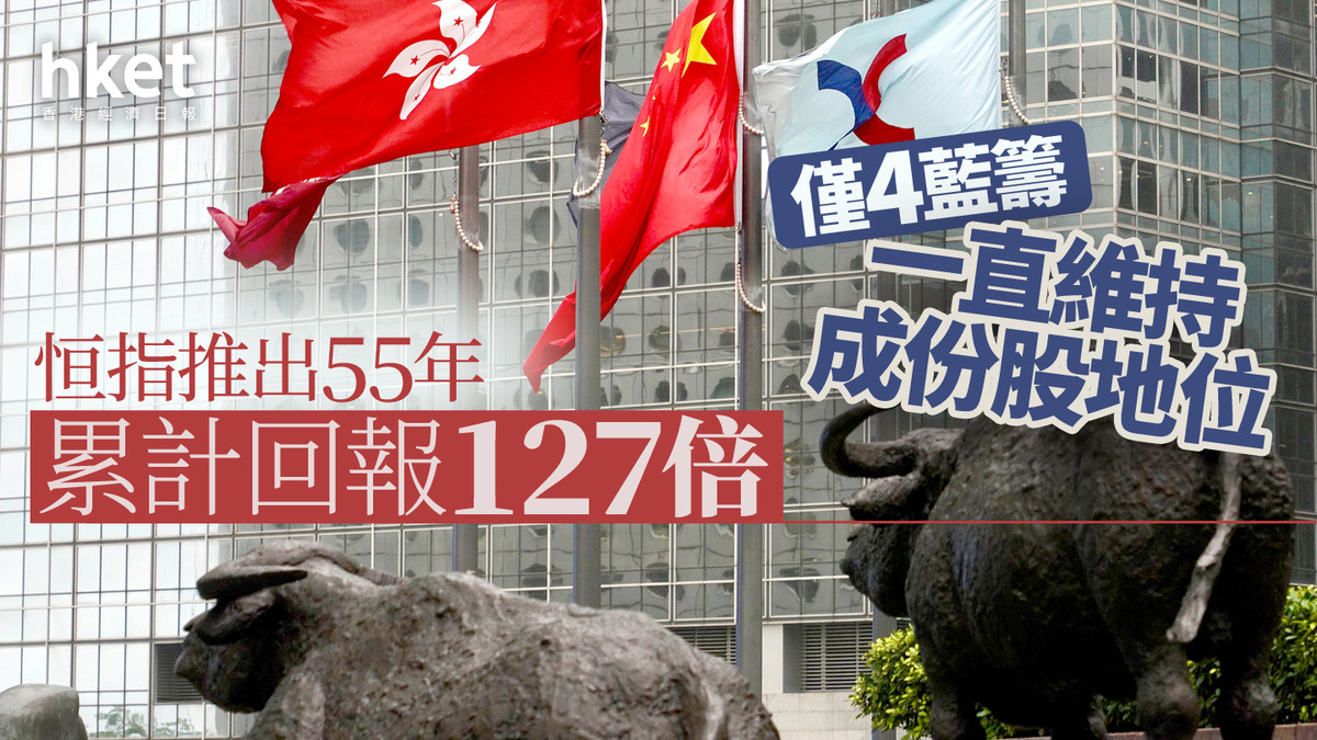 恒生指數｜恒指推岀55年累計回報127倍僅4藍籌一直維持成份股地位