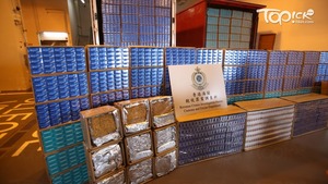 海關偵破兩宗走私香煙案。（曾秋文攝）