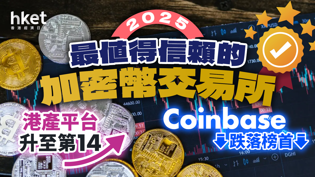 2025最值得信賴的加密幣交易所Coinbase跌落榜首港產平台升至第14