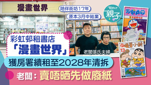在彩虹邨開業17年的「漫畫世界」，近日獲房屋署通知可續租至2028年。