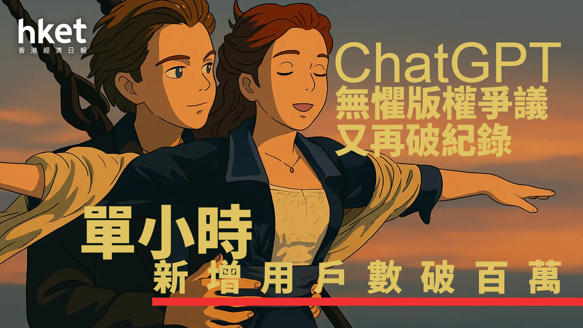 ChatGPT｜「吉卜力風」生成圖再掀熱潮Sam Altman：ChatGPT單小時新增用戶數已突破百萬大關