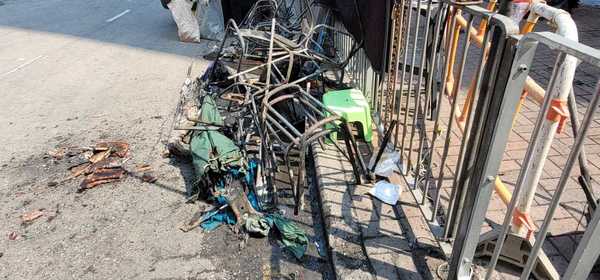 油麻地廟街歌唱檔口發生縱火案。(讀者提供)