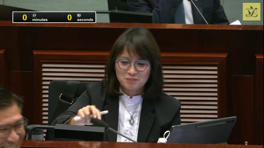 選委界議員江玉歡。 （立法會直播截圖）