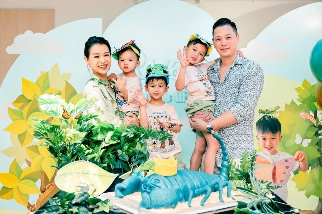 胡杏兒與李乘德每年小朋友生日會都有分享全家福（ IG圖片）