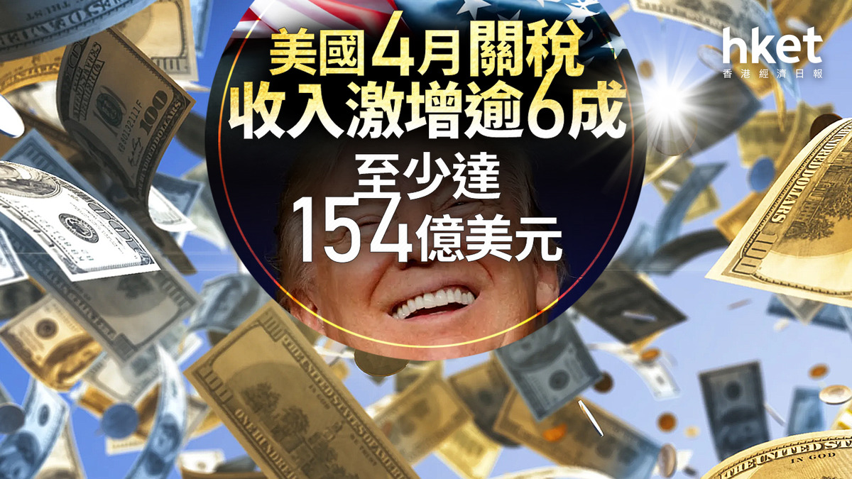 關稅戰|美國4月關稅收入激增逾6成 至少達154億美元