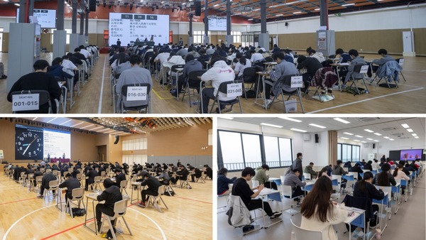 考評局於廣州暨大學校（上）、深圳培僑學校（左下）及廣州民心學校（右下）設立試點考場。（考評局網誌圖片）