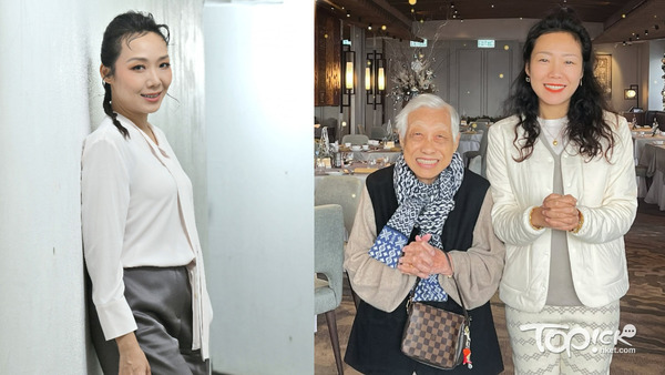 卓韻芝與 90 多歲高齡婆婆同住多年，不時在網絡上分享婆婆的可愛趣事。（左圖 曾耀輝攝）