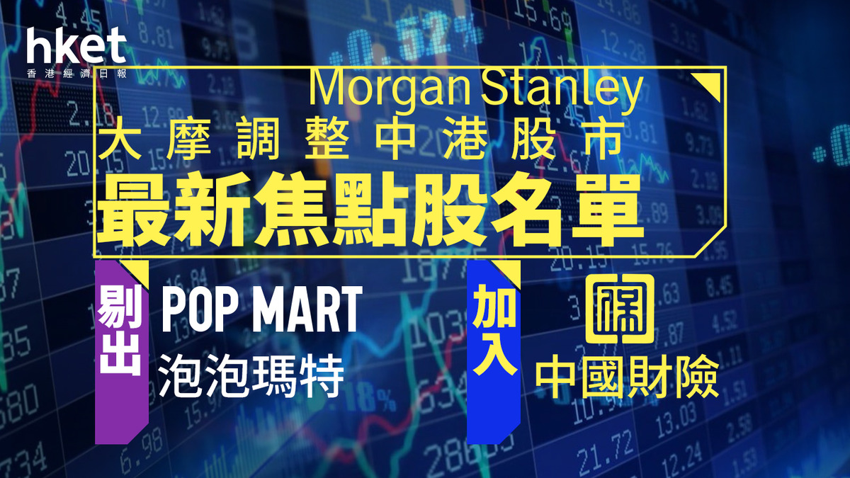 大行看法｜大摩調整中港股市最新焦點股名單剔出泡泡瑪特、加入中國財險