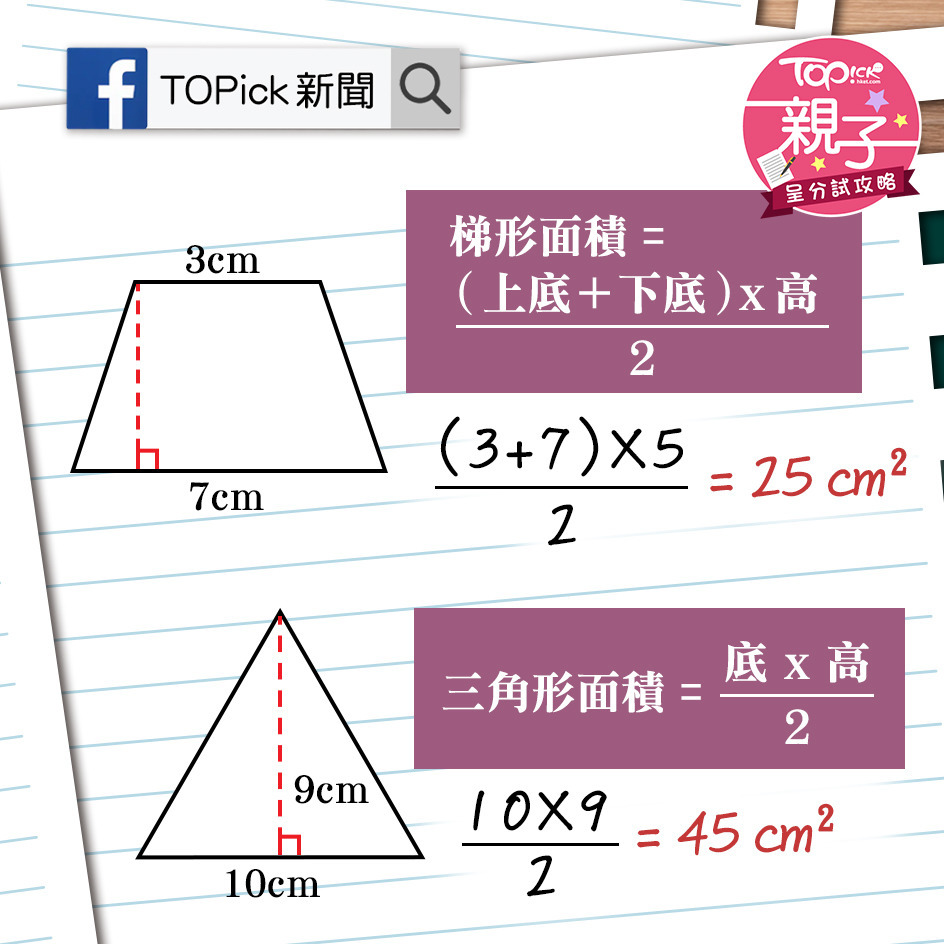數學呈分試：立體圖形必背公式。