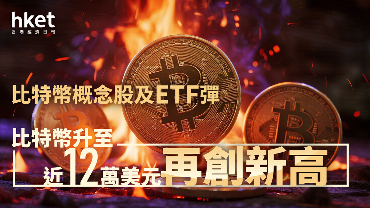 Bitcoin｜比特幣升至近12萬美元、再創新高比特幣概念股彈、博雅漲12%