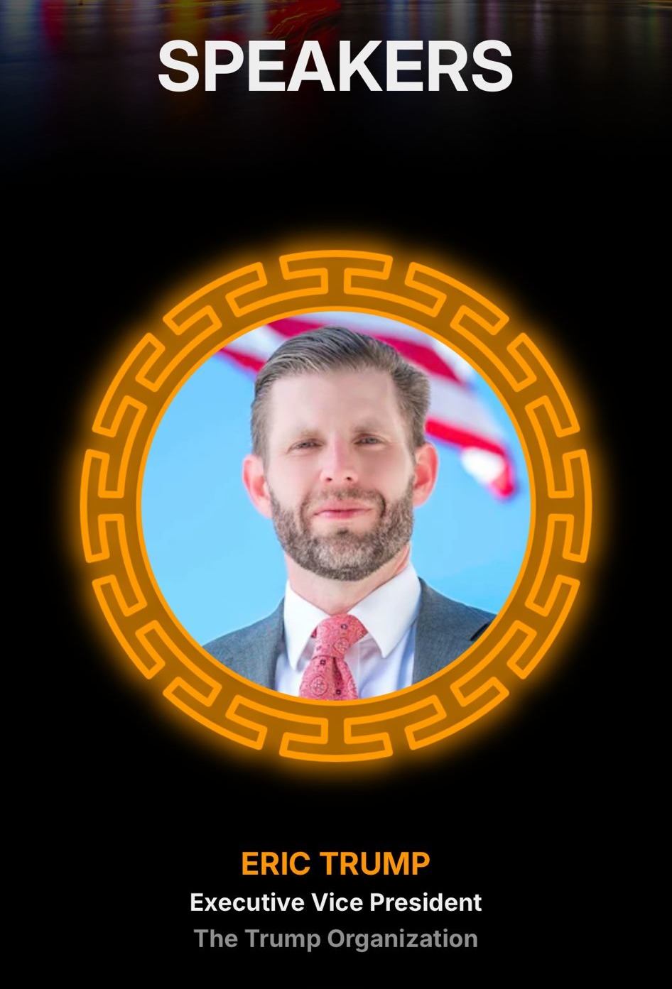 幣圈盛會月底舉行特朗普次子Eric Trump來港加持港府無官員出席